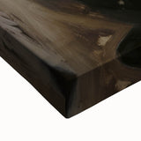 Close-up of abstract figurative stretched canvas artwork showcasing vibrant colors and fluid shapes. Ideal for modern home decor, enhancing living spaces with artistic flair.