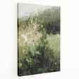 Colorful abstract floral design on stretched canvas, showcasing vibrant hues of pink, blue, and green, perfect for modern home decor or art lovers.