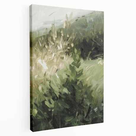 Colorful abstract floral design on stretched canvas, showcasing vibrant hues of pink, blue, and green, perfect for modern home decor or art lovers.