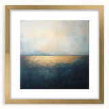 Abstract landscape artwork framed in gold, showcasing vibrant colors and intricate textures, perfect for modern home decor or art collections. The design features a harmonious blend of natural elements, enhancing the aesthetic appeal of any space.