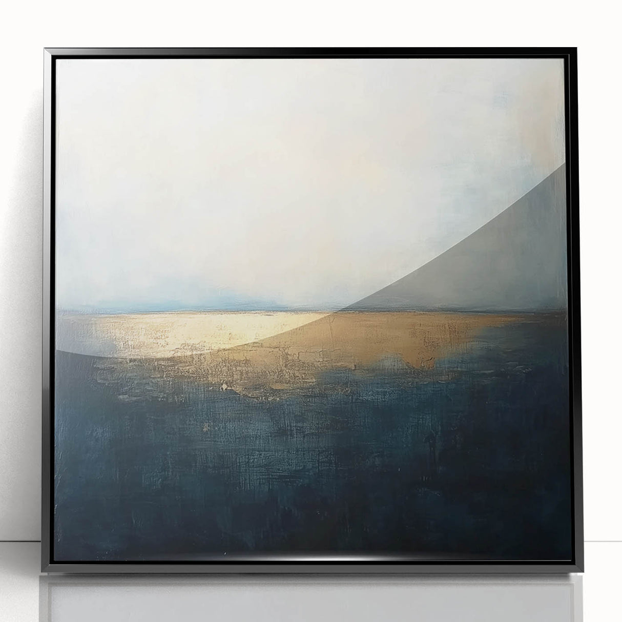 Framed acrylic artwork showcasing an abstract landscape in rich, earthy tones with a black frame, perfect for modern home decor. Ideal for enhancing interior aesthetics.