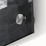 Close-up of abstract minimalist wall art showcasing soft pastel colors and geometric shapes on acrylic glass, perfect for modern home decor and artistic displays.