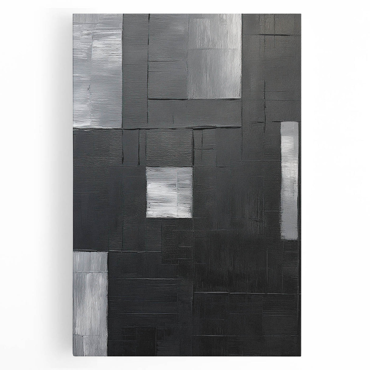 Abstract minimalist wall art on stretched canvas featuring soft pastel colors and geometric shapes, ideal for modern home decor and artistic expression.