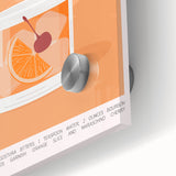 Large abstract wall art in mid-century modernist style, featuring bold geometric shapes in warm tones on acrylic glass.