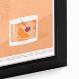 Extra large black wall art featuring colorful, textured food and drink motifs on a framed canvas.