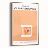 Framed canvas featuring a vintage poster art landscape painting in black and gold, ideal for bedroom decor.