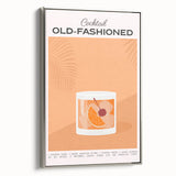 Framed canvas of a vintage poster featuring a colorful landscape, ideal for kitchen wall art.