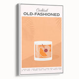 Extra large framed canvas vintage poster art of colorful food and drinks, ideal for living room decor.