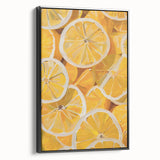 Black and white vintage poster art featuring an assortment of fruits, framed canvas, ideal for bedroom wall decor.