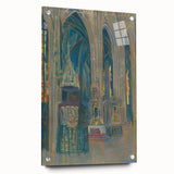 Gothic Realism Art Print of Košice Cathedral Interior with Stained Glass