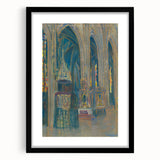 Gothic Realism Art Print of Košice Cathedral Interior with Stained Glass