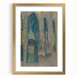 Gothic Realism Art Print of Košice Cathedral Interior with Stained Glass