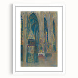 Gothic Realism Art Print of Košice Cathedral Interior with Stained Glass