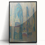 Gothic Realism Art Print of Košice Cathedral Interior with Stained Glass