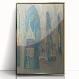 Gothic Realism Art Print of Košice Cathedral Interior with Stained Glass