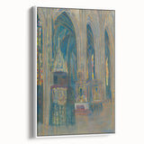 Gothic Realism Art Print of Košice Cathedral Interior with Stained Glass
