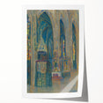 Gothic Realism Art Print of Košice Cathedral Interior with Stained Glass
