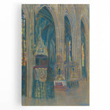 Gothic Realism Art Print of Košice Cathedral Interior with Stained Glass