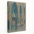 Gothic Realism Art Print of Košice Cathedral Interior with Stained Glass