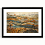 Extra large abstract art print featuring textured autumn hues on canvas, ideal for living room decor.