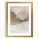 Elegant Dining Room Art Prints - Neutral Mountain Landscape