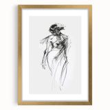 Abstract figurative frame with mat in gold, showcasing a contemporary design, perfect for enhancing modern interior decor. The front view highlights intricate details and luxurious finish.