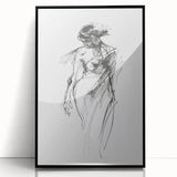 Abstract figurative framed acrylic artwork showcasing bold black shapes on a vibrant background, adding a modern touch to any decor. Ideal for contemporary art enthusiasts.