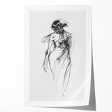 Abstract figurative art print showcasing vibrant colors and fluid shapes, rolled for easy transport and display, perfect for modern interior decor.