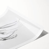 Abstract figurative rolled print showcasing vibrant colors and dynamic shapes, featuring artistic swirls and lines, ideal for modern home decor.