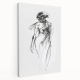 Abstract figurative stretched canvas artwork showcasing vibrant colors and dynamic shapes, viewed from the side to highlight its depth and texture. Perfect for modern home decor, this piece adds a contemporary artistic touch to any space.