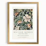 Elegant abstract floral frame with a gold mat, showcasing vibrant colors and intricate designs, perfect for enhancing modern home decor aesthetics.