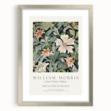 Abstract floral artwork displayed in a silver frame with a mat, showcasing vibrant colors and intricate designs, ideal for home decor enhancement.