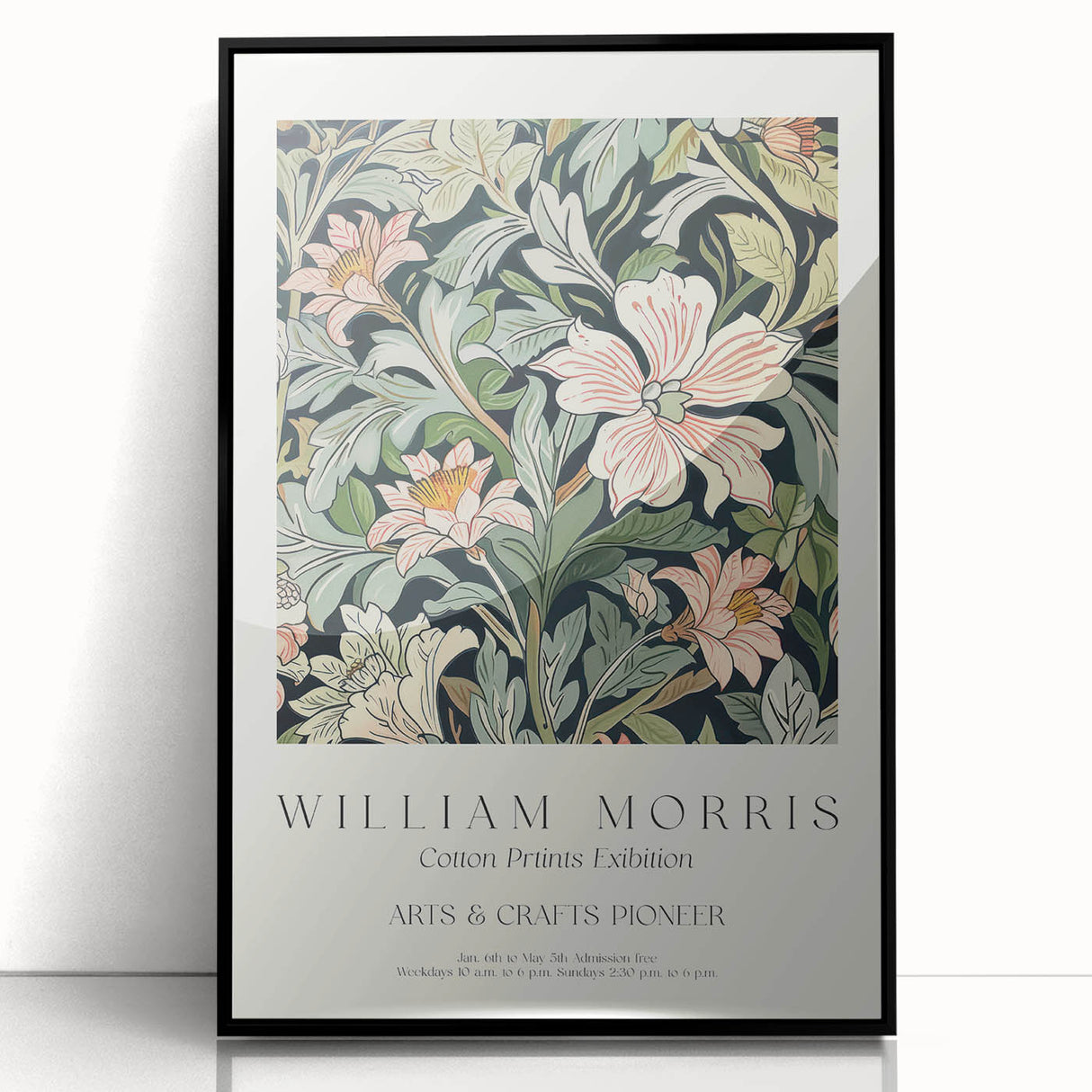 Framed abstract floral artwork in vibrant colors, featuring intricate designs on a black background, perfect for modern home decor or office spaces.