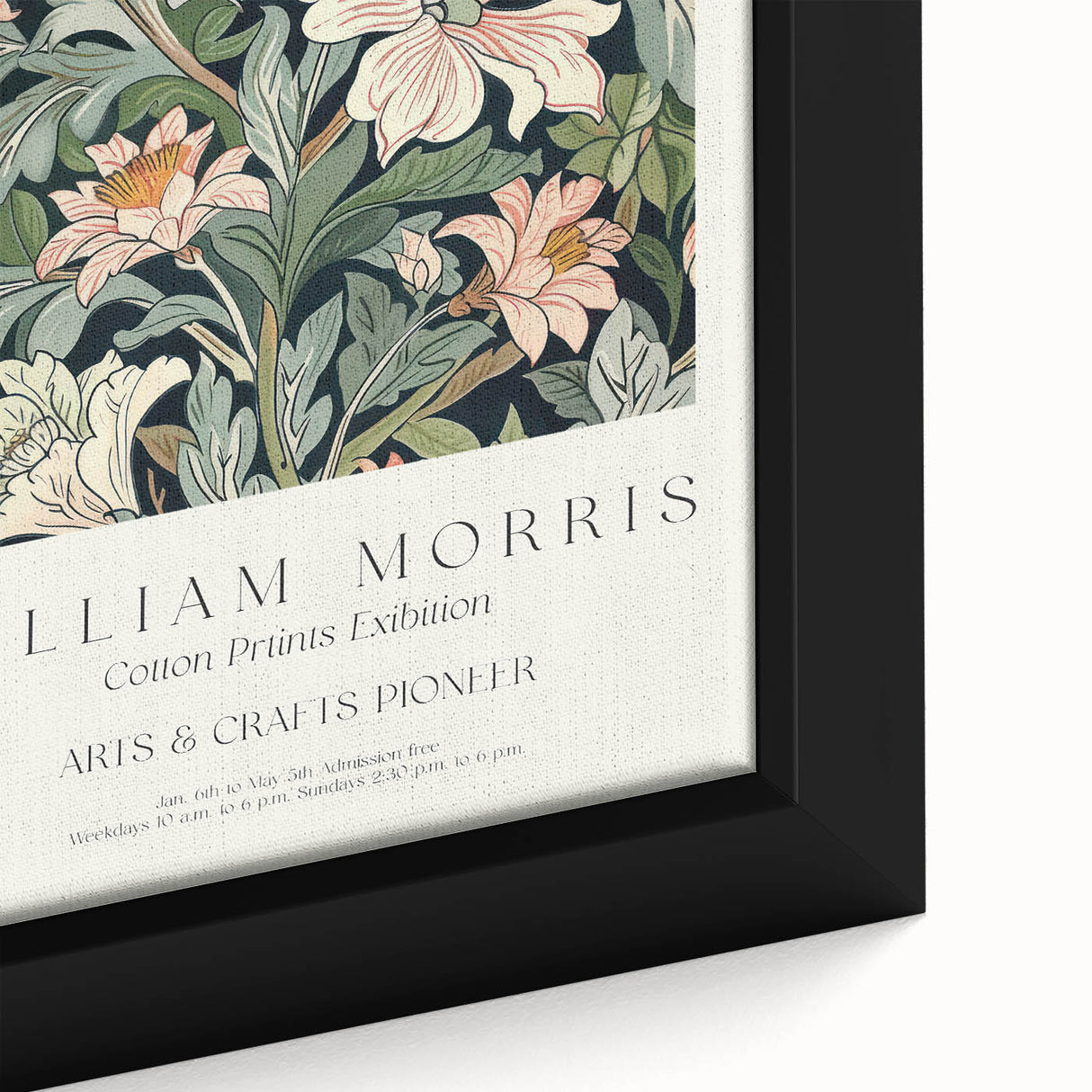 Close-up of a framed abstract floral canvas artwork showcasing vibrant colors and intricate designs, ideal for modern home decor and wall aesthetics.