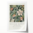 Abstract floral rolled print showcasing vibrant colors of pink, blue, and green, featuring intricate details of blooming flowers on a textured surface. Ideal for home decor or art enthusiasts.