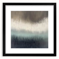Abstract landscape artwork framed in black, showcasing vibrant colors and dynamic shapes, ideal for modern decor. Perfect for enhancing living spaces or offices.