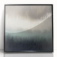 Framed abstract landscape artwork in black acrylic, showcasing a modern design with vibrant colors and fluid shapes, ideal for contemporary home decor.