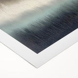 Abstract landscape art canvas print showcasing vibrant hues of blue, green, and gold, rolled for easy shipping, perfect for modern interior décor.