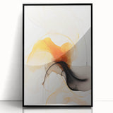 Framed abstract minimalist wall art showcasing a black acrylic design, set against a clean background, perfect for modern home decor and artistic interiors.