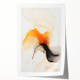 Abstract minimalist wall art print featuring soft pastel colors and geometric shapes, elegantly rolled and packaged in a protective cardboard tube for easy display.