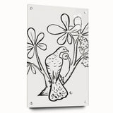 Expressionist Art - Pigeon on Chestnut Tree Abstract Wall Art