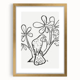 Expressionist Art - Pigeon on Chestnut Tree Abstract Wall Art