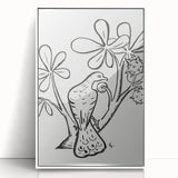 Expressionist Art - Pigeon on Chestnut Tree Abstract Wall Art