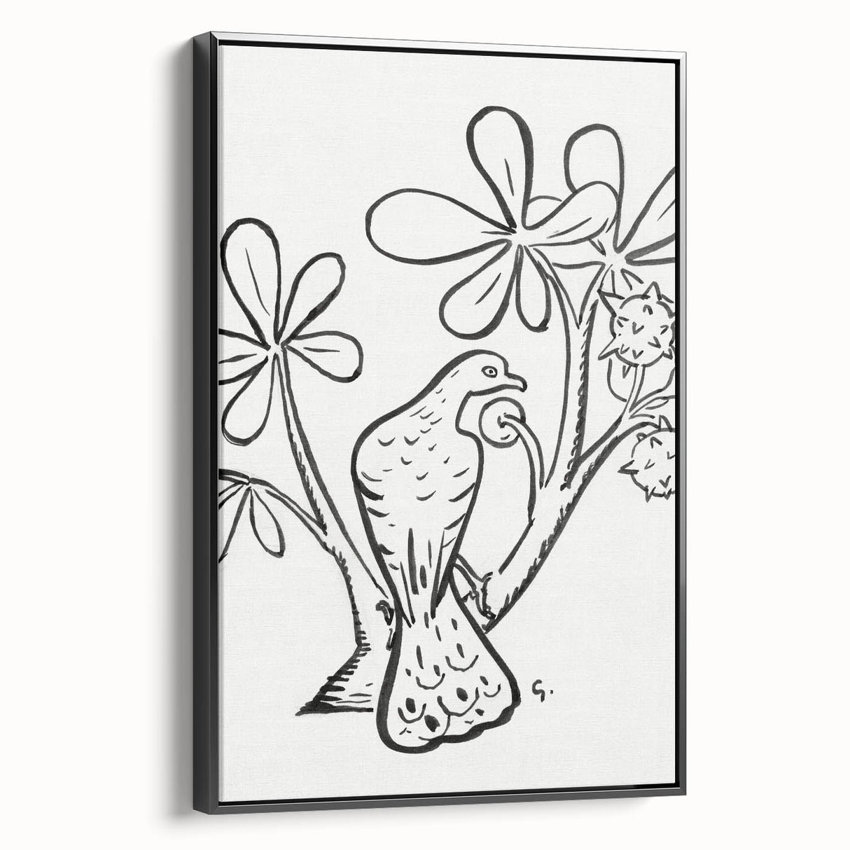 Expressionist Art - Pigeon on Chestnut Tree Abstract Wall Art