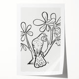 Expressionist Art - Pigeon on Chestnut Tree Abstract Wall Art