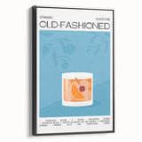 Black and white framed canvas of vintage poster art featuring a landscape scene, ideal for bedroom wall decor.