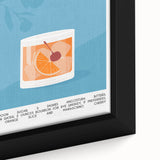 Extra large black wall art featuring colorful, textured food and drink motifs on framed canvas.
