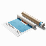 Extra large rolled print featuring a floral art design in pastel shades.