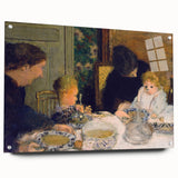 The Children's Meal - Cozy Modern Wall Art with Family Scene in Warm Tones