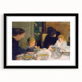 The Children's Meal - Cozy Modern Wall Art with Family Scene in Warm Tones